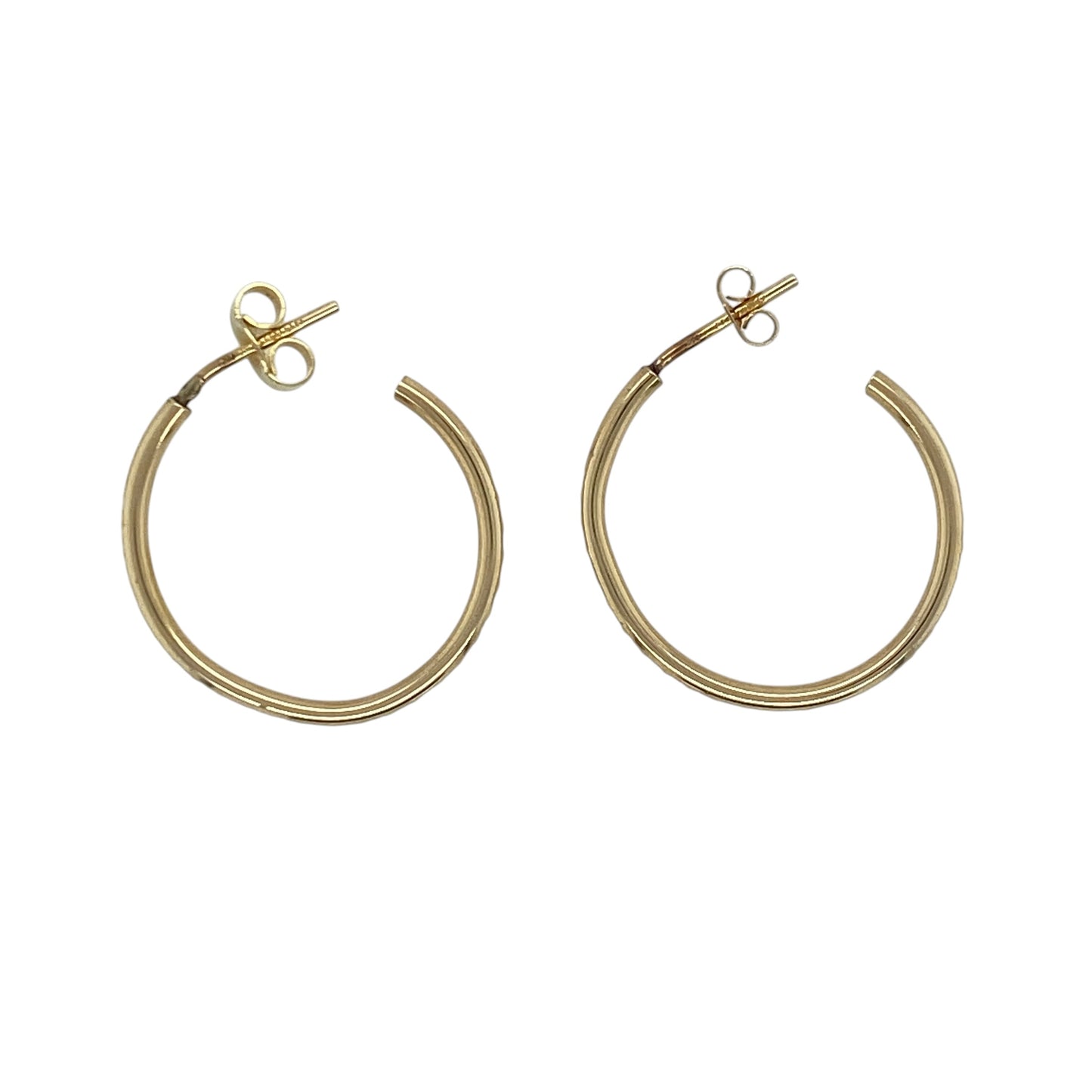 9ct Gold Patterned Half Hoop Earrings