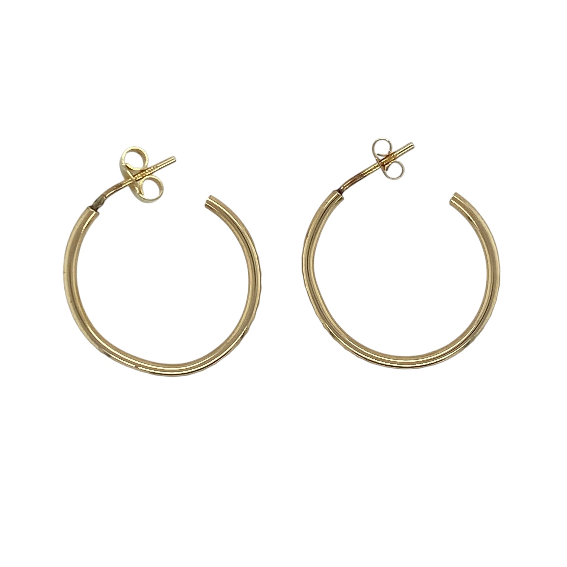 9ct Gold Patterned Half Hoop Earrings
