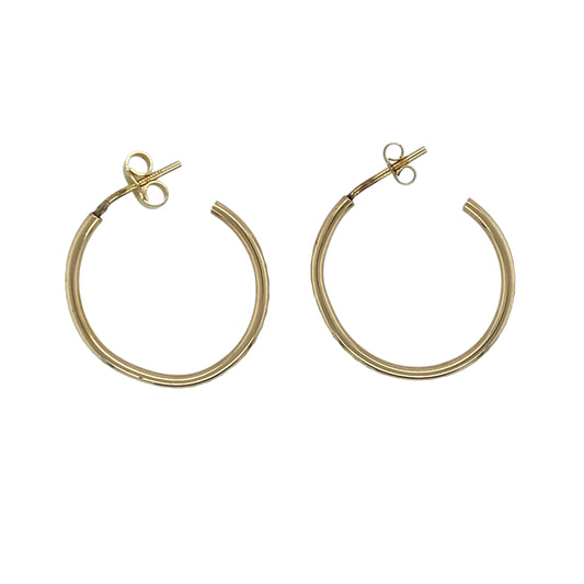 9ct Gold Patterned Half Hoop Earrings