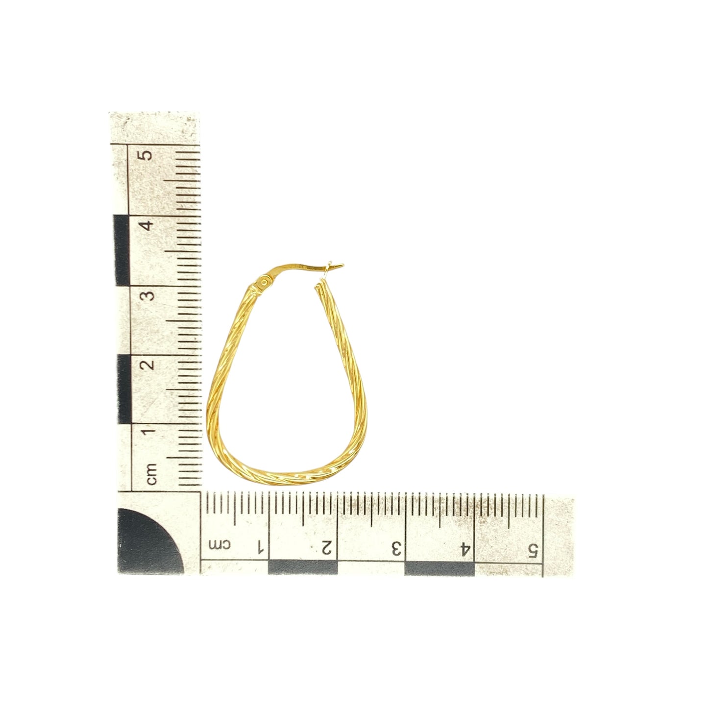 9ct Gold Twisted Oval Creole Earrings