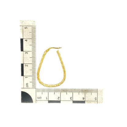 9ct Gold Twisted Oval Creole Earrings
