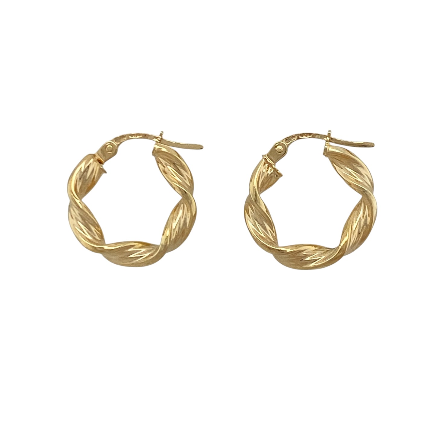 9ct Gold Twisted Hoop Creole Earrings