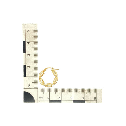 9ct Gold Twisted Hoop Creole Earrings