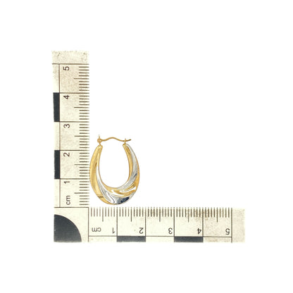 9ct Gold Twisted Oval Creole Earrings