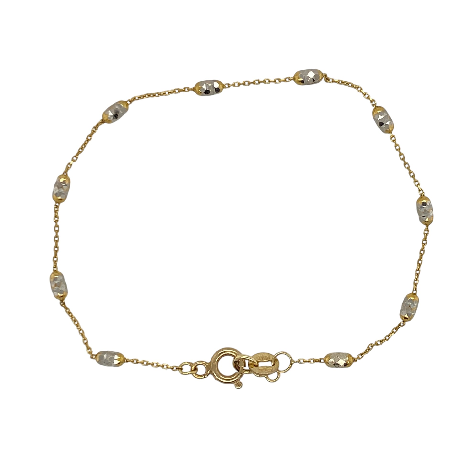 9ct Gold 7" Patterned Ball and Link Bracelet