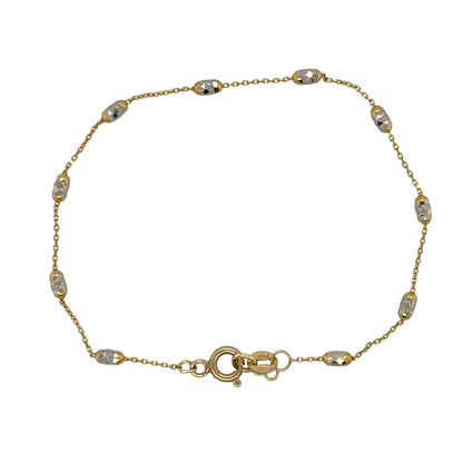 9ct Gold 7" Patterned Ball and Link Bracelet