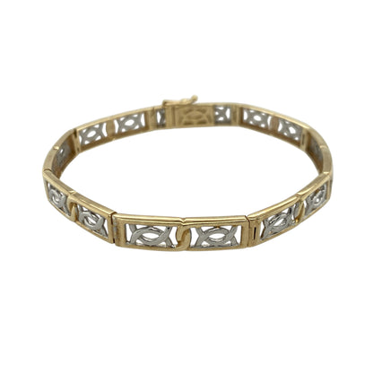 9ct Gold 7" Celtic Style Link Bracelet
