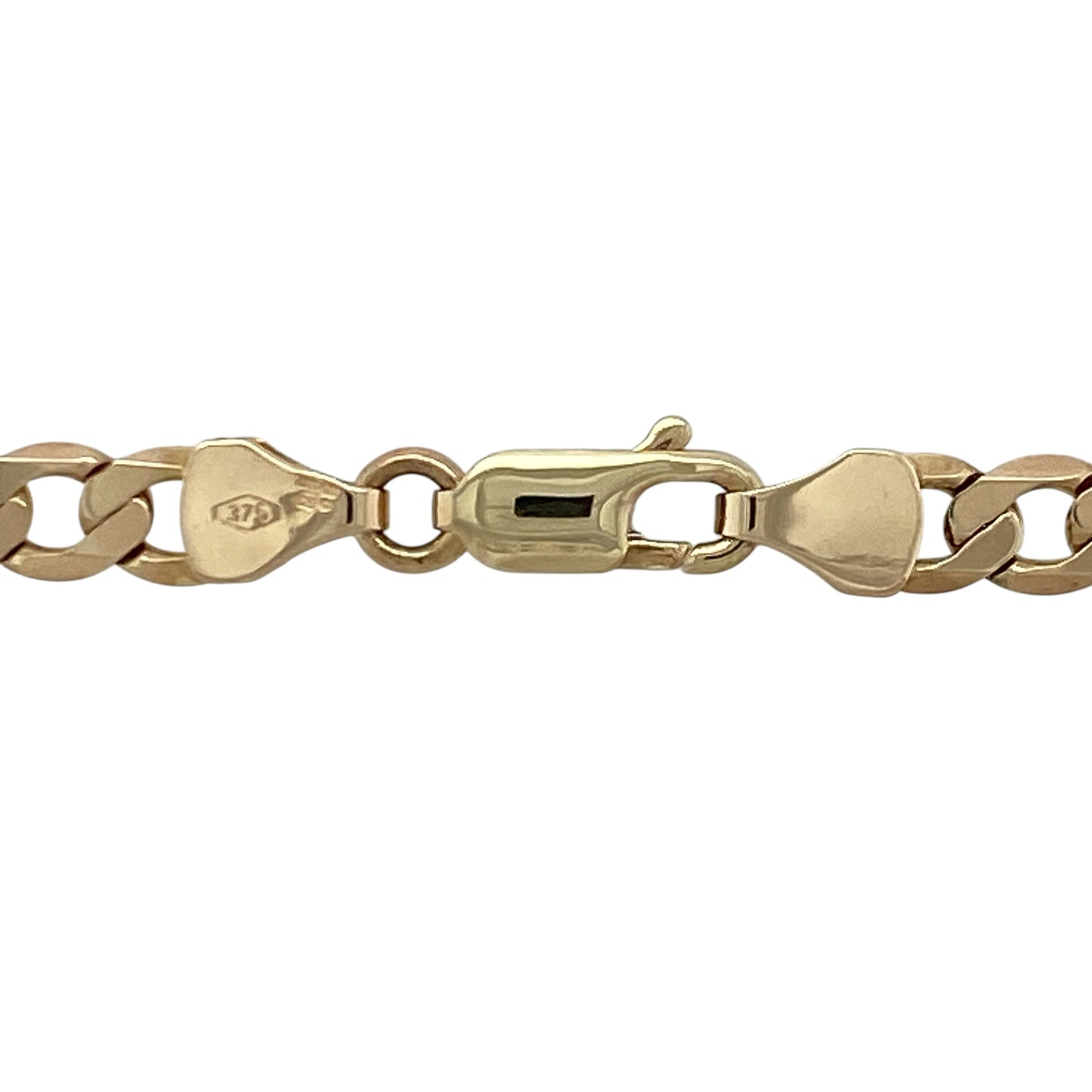 This pre-owned 9ct yellow gold curb chain is a timeless classic, offering a substantial feel and versatile style that is perfect for everyday wear or pairing with a favourite pendant.

Design: The chain features the ever-popular curb link design with a polished finish, creating a bold yet elegant look that suits both men and women.
Material: Made from 9-carat yellow gold.
Chain Detail: 20-inch curb chain with links measuring approximately 5mm wide and fitted with a secure clasp.