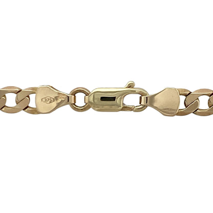 This pre-owned 9ct yellow gold curb chain is a timeless classic, offering a substantial feel and versatile style that is perfect for everyday wear or pairing with a favourite pendant.

Design: The chain features the ever-popular curb link design with a polished finish, creating a bold yet elegant look that suits both men and women.
Material: Made from 9-carat yellow gold.
Chain Detail: 20-inch curb chain with links measuring approximately 5mm wide and fitted with a secure clasp.