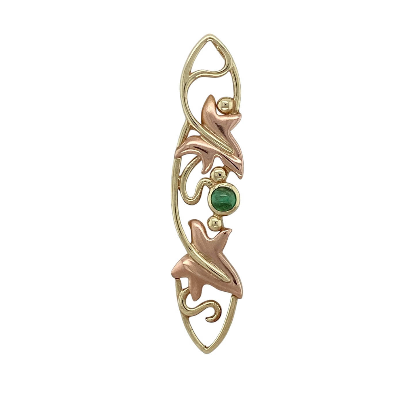 9ct Gold Clogau & Emerald Set Lady of Caerphilly Pendant