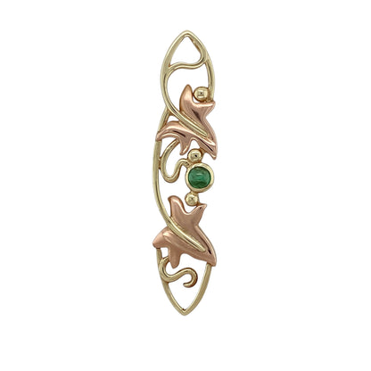 9ct Gold Clogau & Emerald Set Lady of Caerphilly Pendant