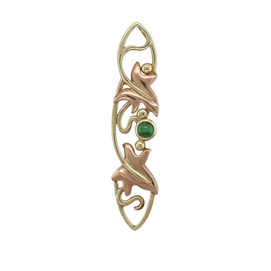 9ct Gold Clogau & Emerald Set Lady of Caerphilly Pendant