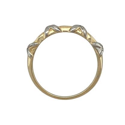 9ct Gold Diamond & Emerald Band Ring