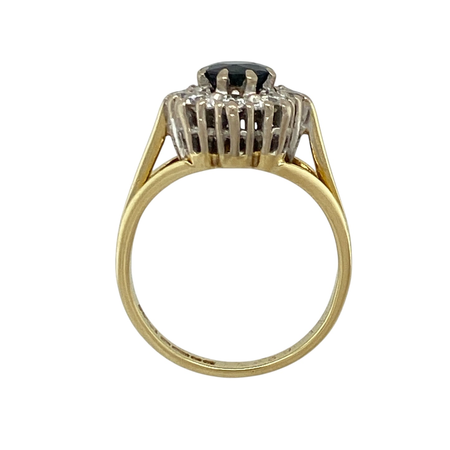 18ct Gold Diamond & Sapphire Cluster Ring