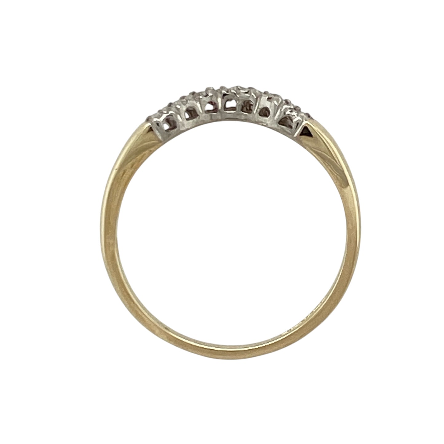 9ct Gold & Diamond Curved Wishbone Ring