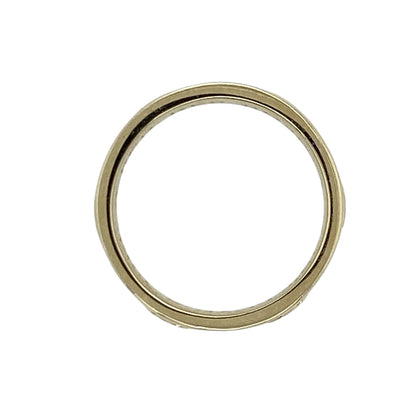 9ct Gold & Diamond Rose Patterned Band Ring