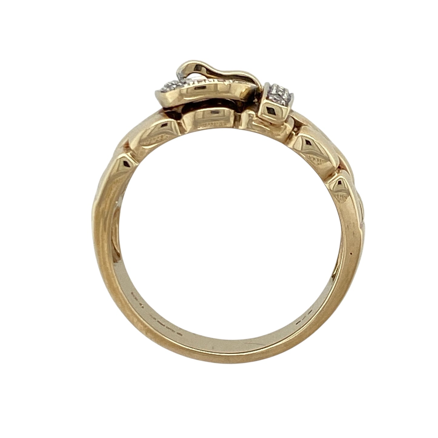 9ct Gold & Diamond Buckle Ring