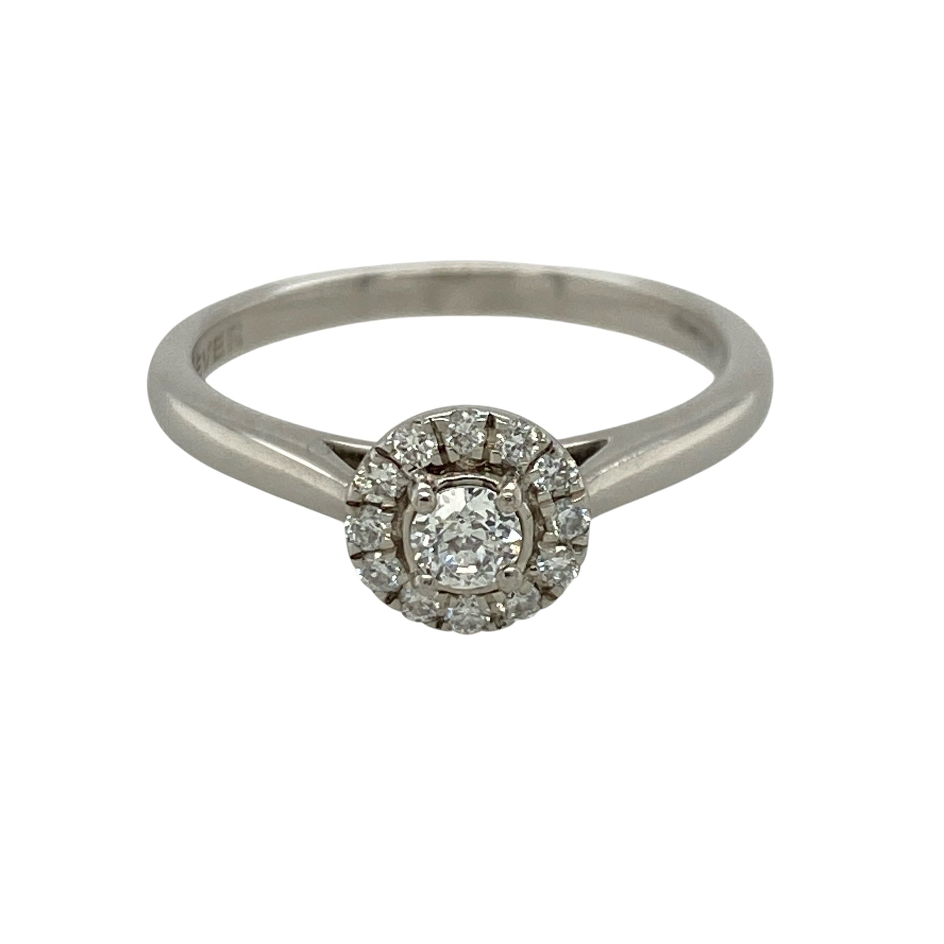 18ct White Gold & Diamond Halo Ring