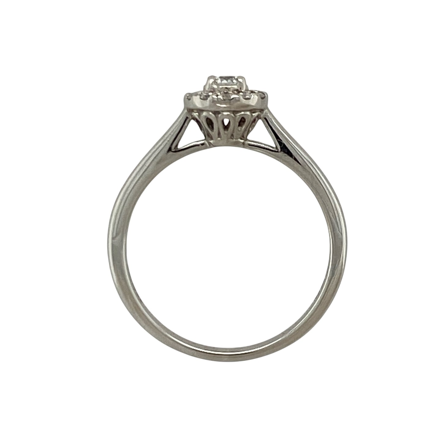 18ct White Gold & Diamond Halo Ring