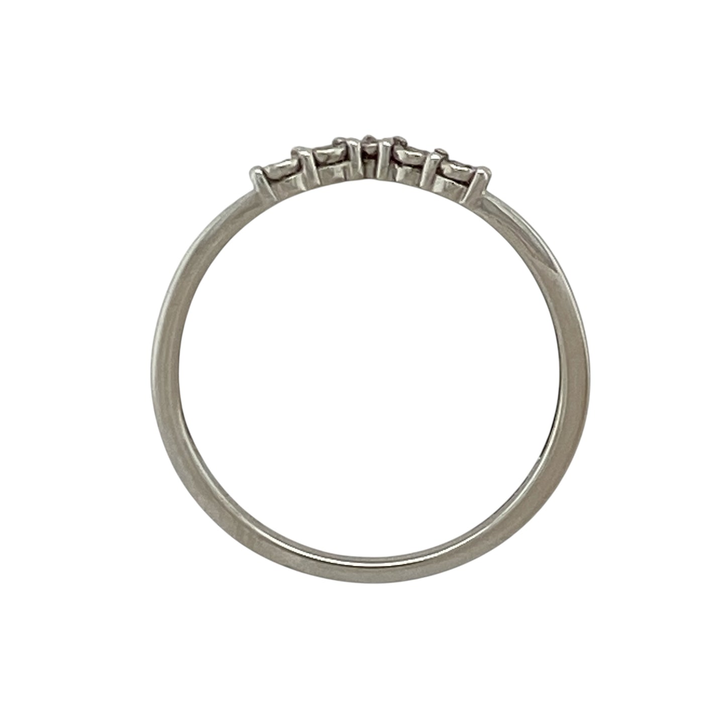 9ct White Gold & Diamond Wishbone Ring