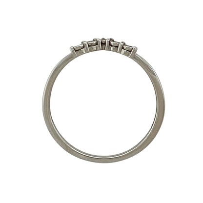 9ct White Gold & Diamond Wishbone Ring