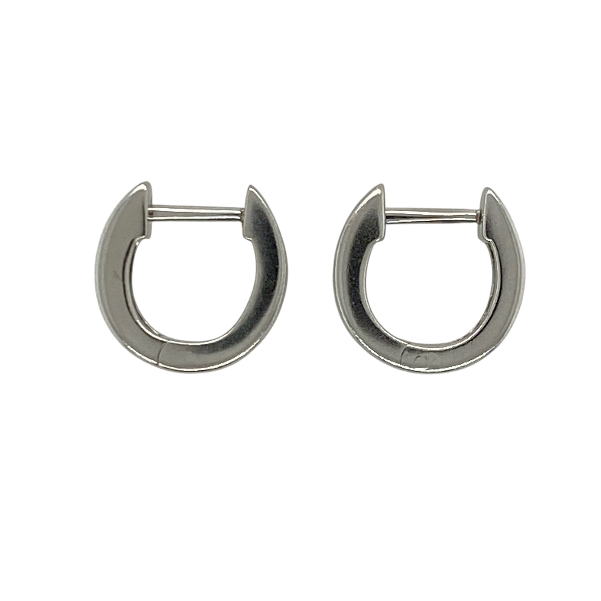 18ct White Gold & Diamond Huggie Earrings
