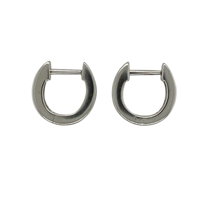 18ct White Gold & Diamond Huggie Earrings