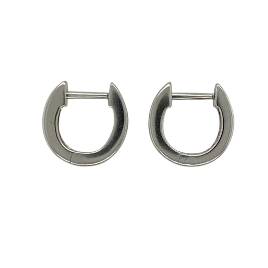 18ct White Gold & Diamond Huggie Earrings