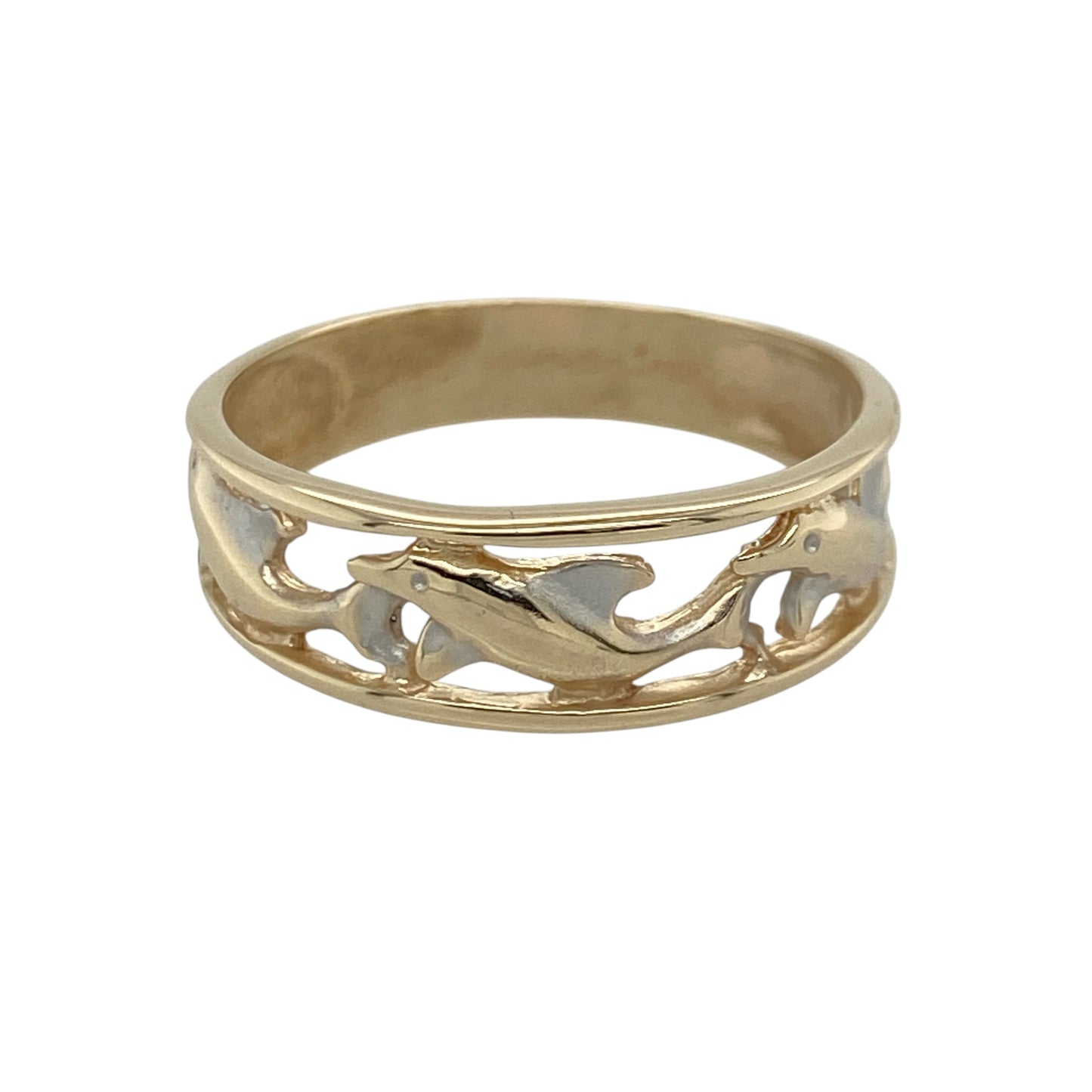9ct Gold Dolphin Band Ring