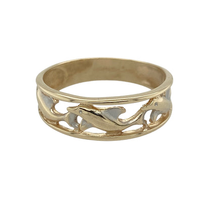 9ct Gold Dolphin Band Ring