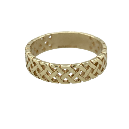 9ct Gold Criss Cross Band Ring