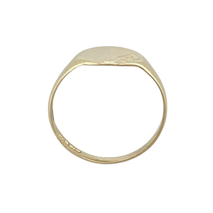 9ct Gold Patterned Oval Signet Ring