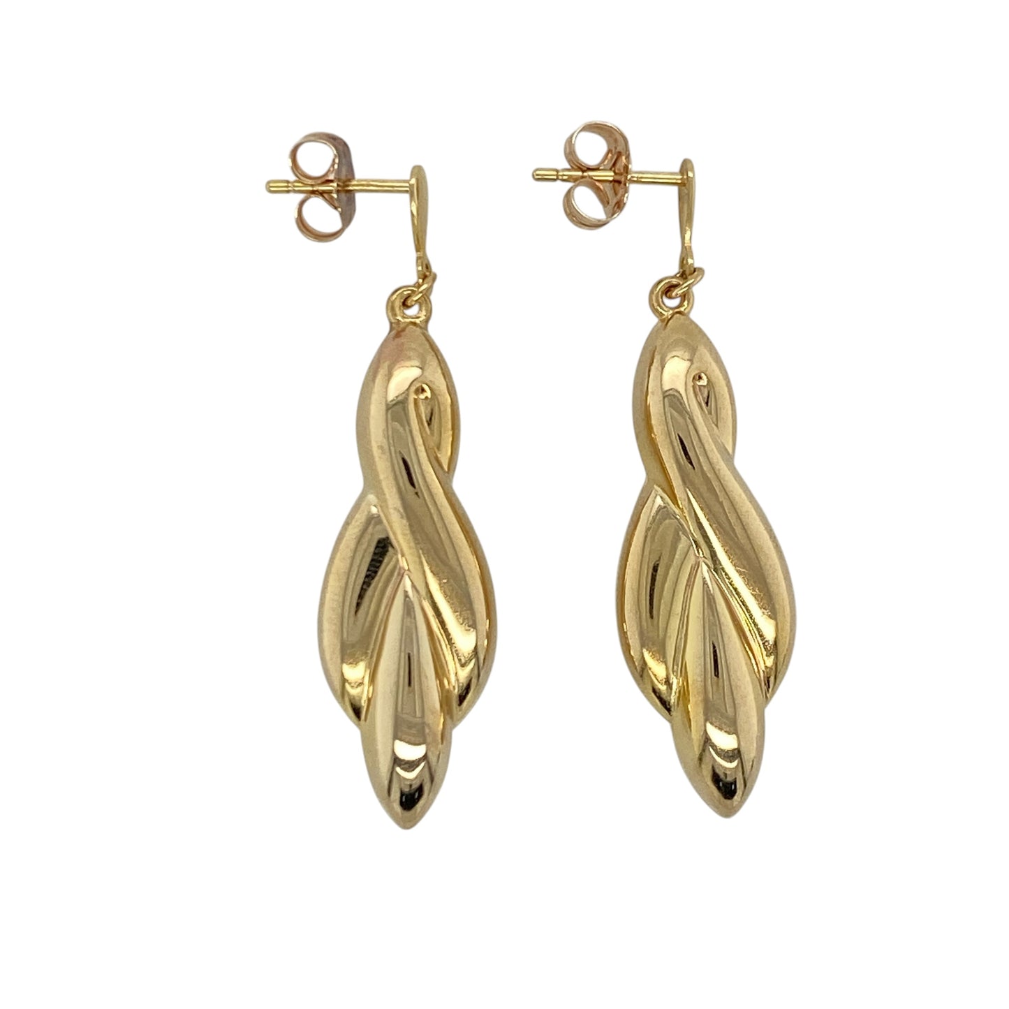 9ct Gold Fancy Twist Drop Earrings