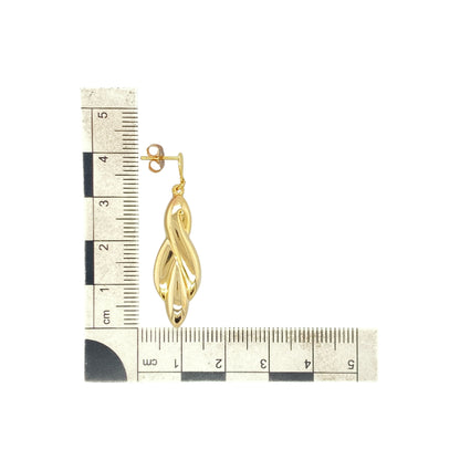 9ct Gold Fancy Twist Drop Earrings