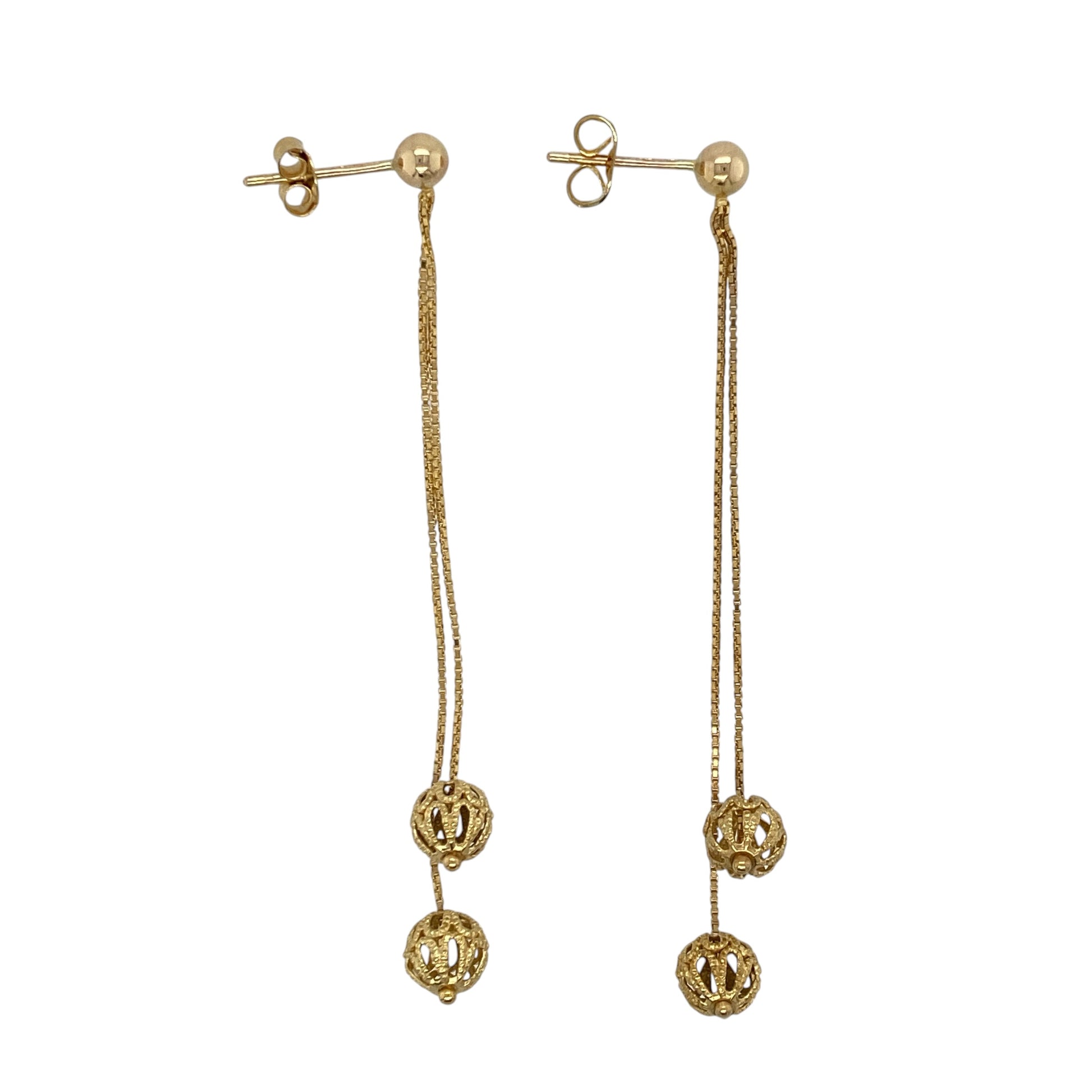 9ct Gold Ball Drop Earrings
