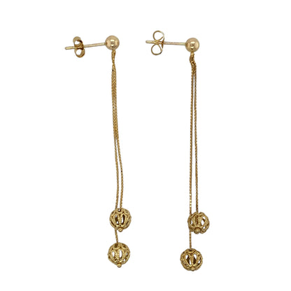 9ct Gold Ball Drop Earrings