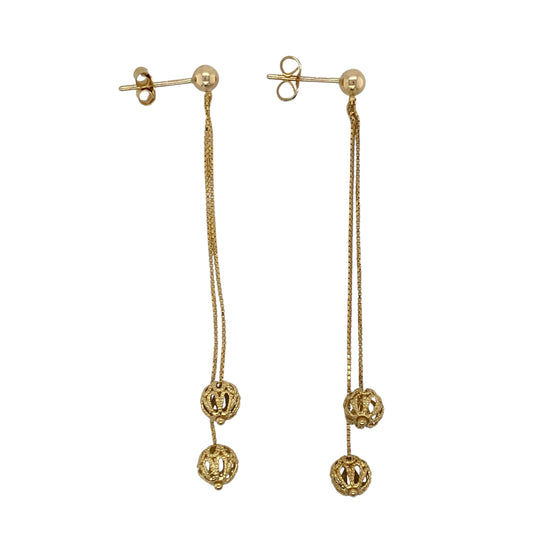 9ct Gold Ball Drop Earrings