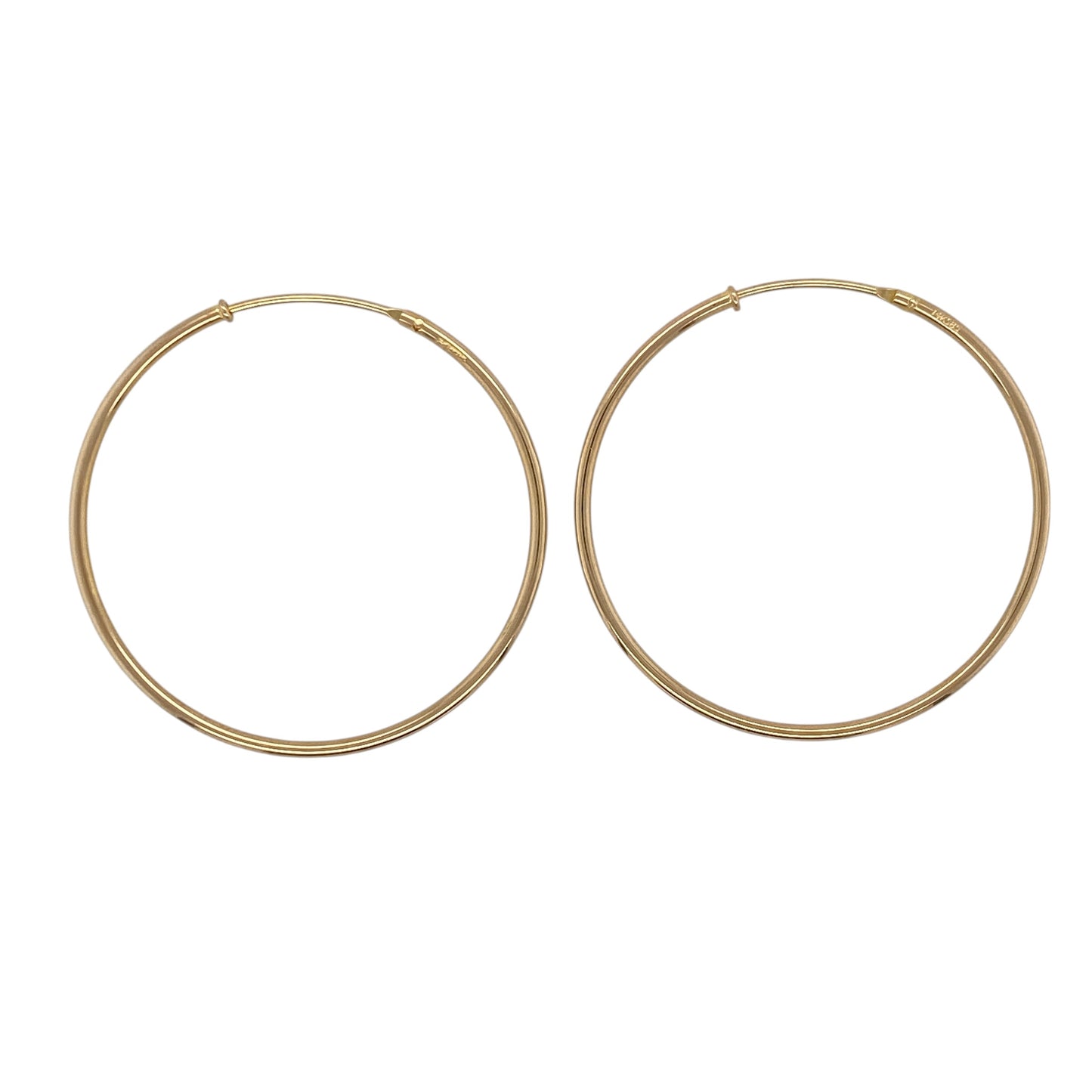 9ct Gold Plain Hoop Earrings