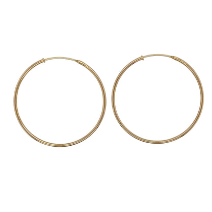 9ct Gold Plain Hoop Earrings