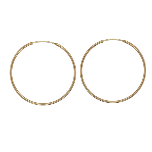 9ct Gold Plain Hoop Earrings