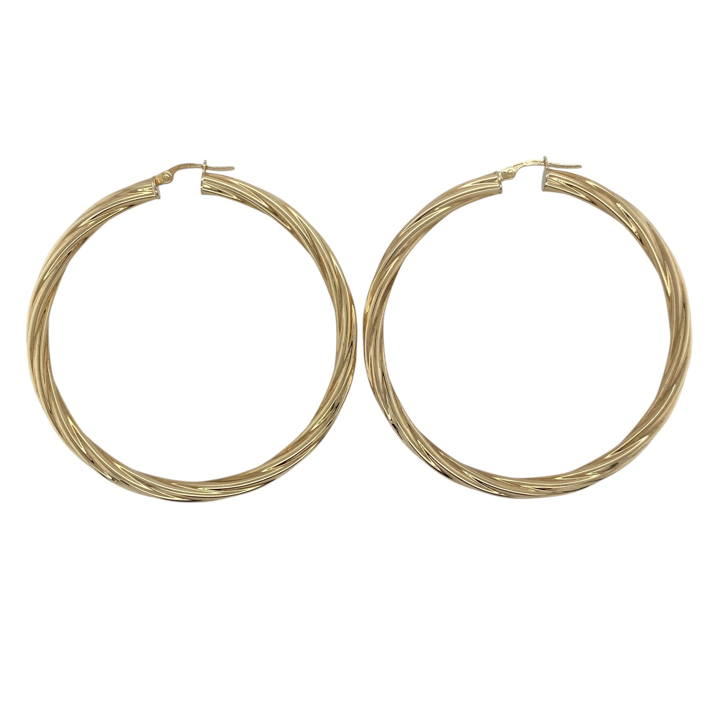 9ct Gold Twisted Hoop Creole Earrings