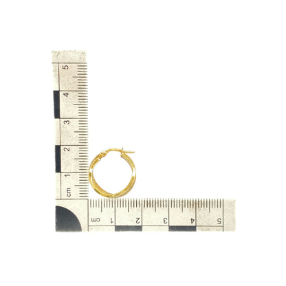 9ct Gold Wave Hoop Creole Earrings