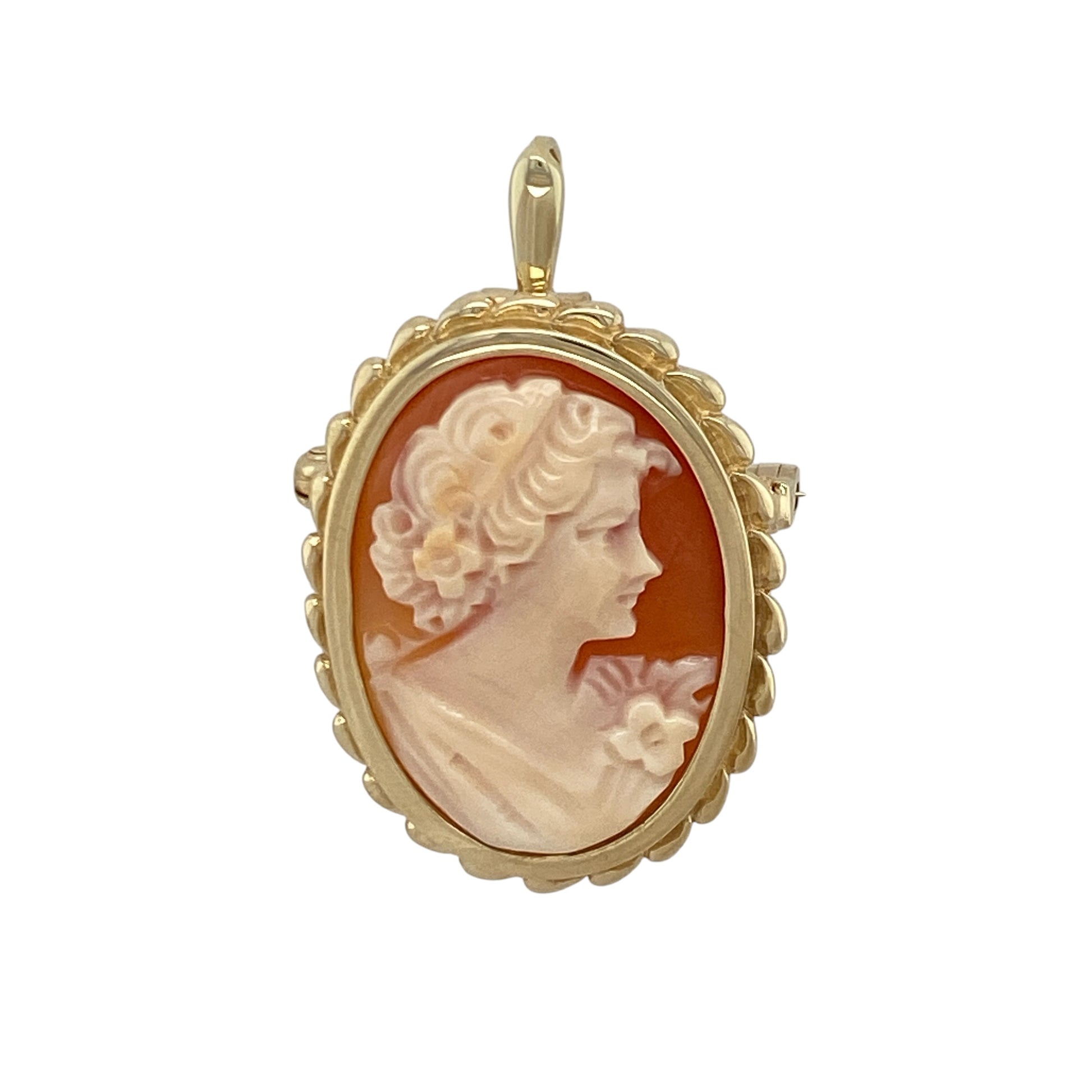 9ct Gold & Cameo Oval Brooch/Pendant