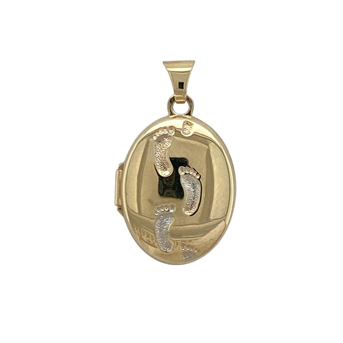 9ct Gold Footprint Oval Locket
