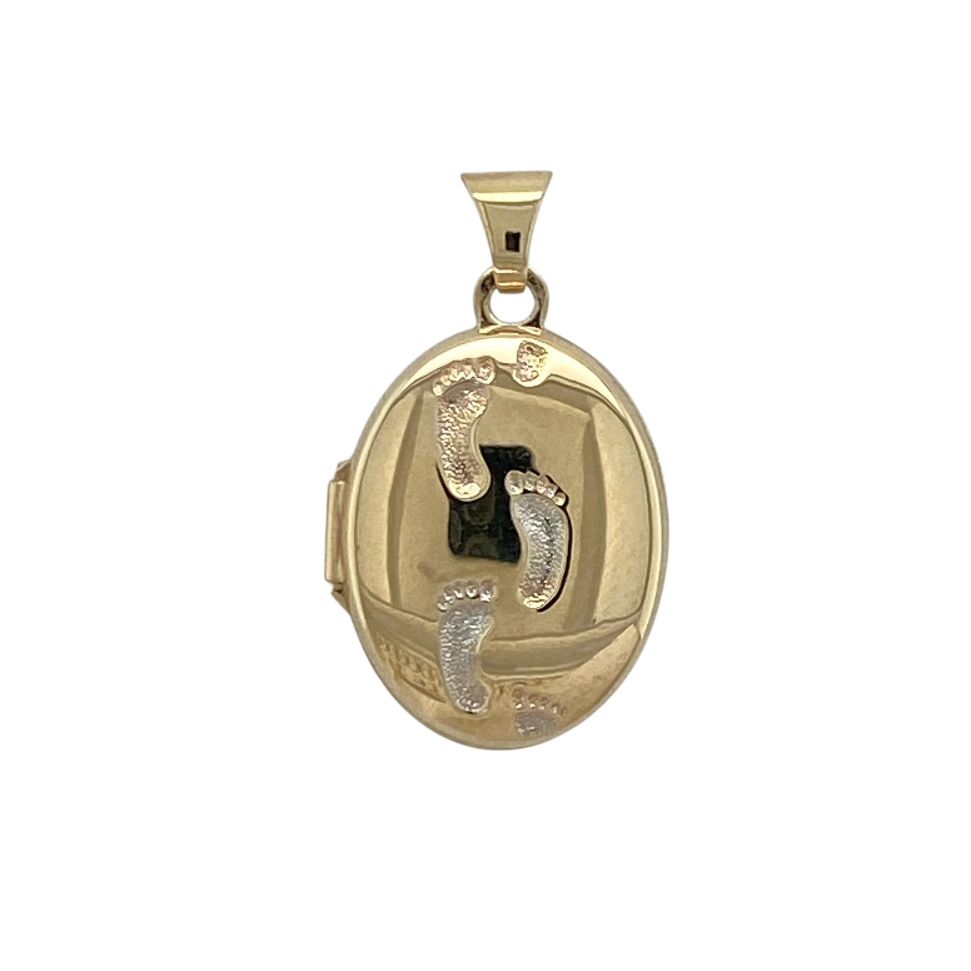 9ct Gold Footprint Oval Locket