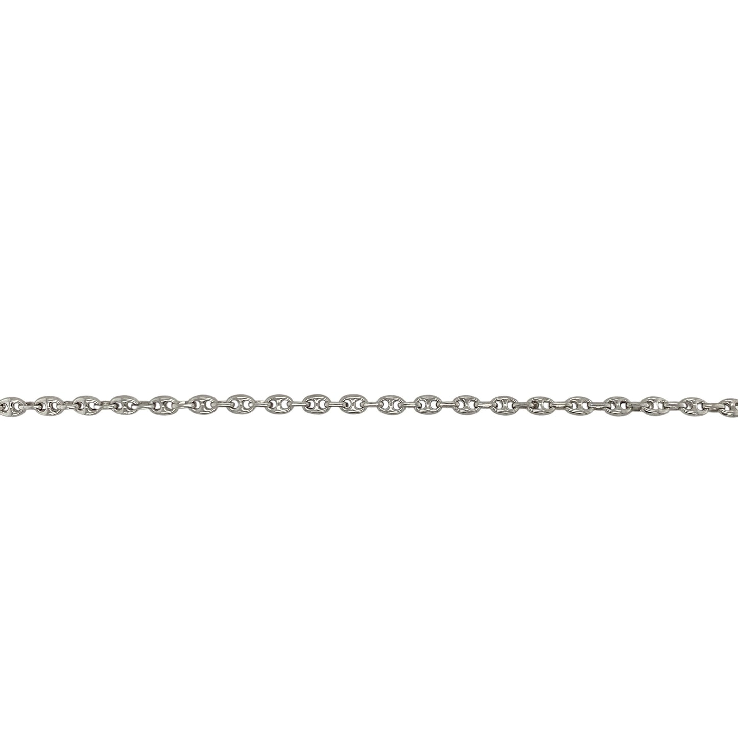 9ct White Gold 7" Anchor Bracelet