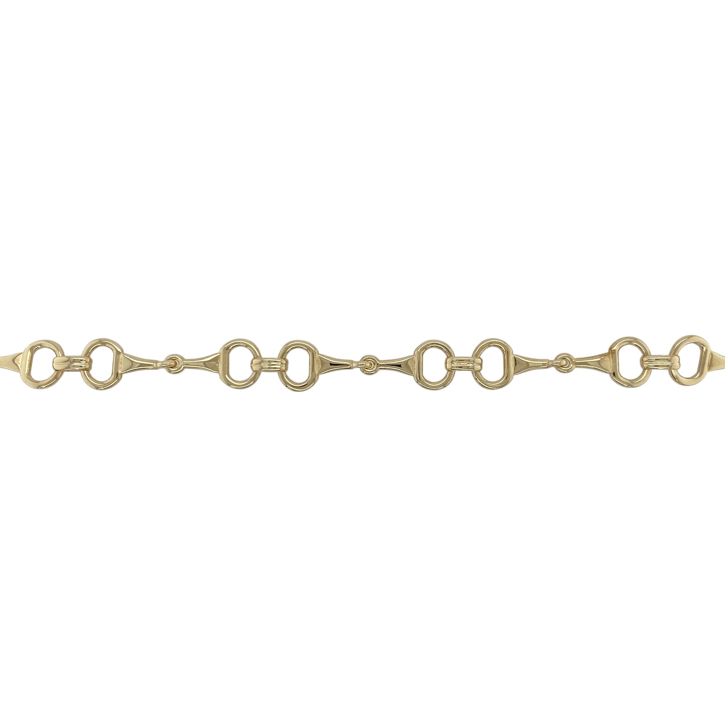 9ct Gold 7" Equestrian Double Bit Link Bracelet