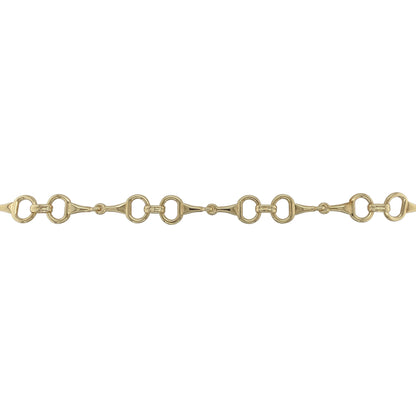 9ct Gold 7" Equestrian Double Bit Link Bracelet