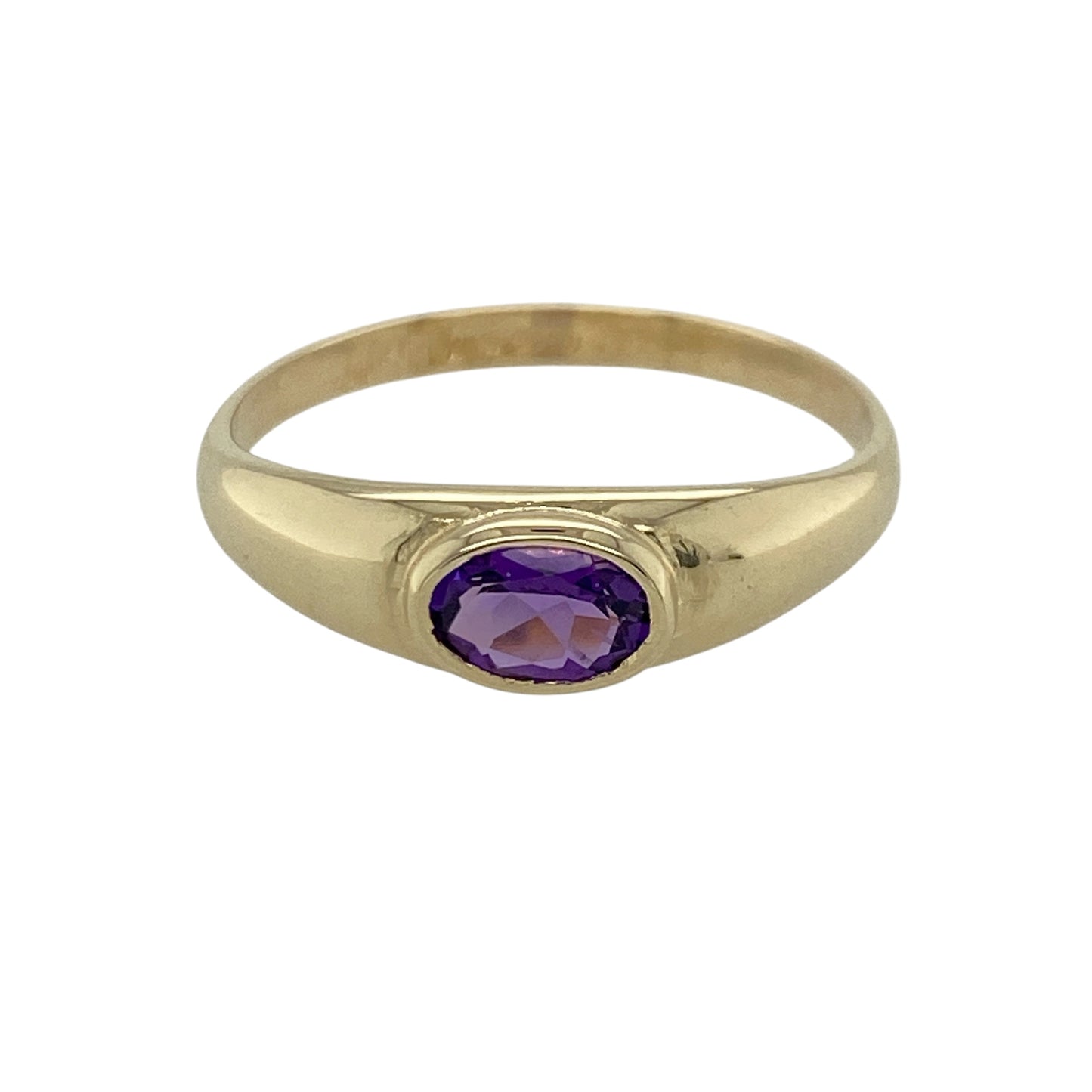 9ct Gold & Amethyst Band Ring