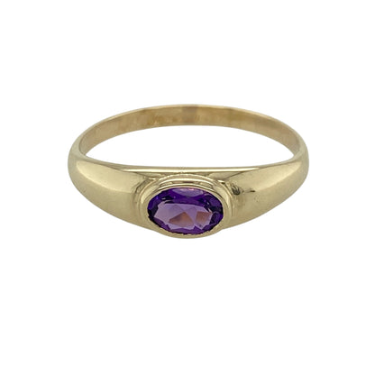 9ct Gold & Amethyst Band Ring